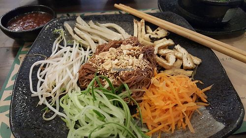 bun tron gao luc / mixed brown rice noodles and veg at Ngo Vegetarian in Ho Chi Minh City