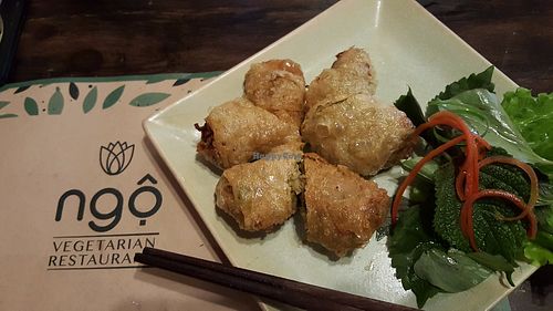 cha gio Hong Kong (Hong Kong fried spring rolls) at Ngo Vegetarian in Ho Chi Minh City