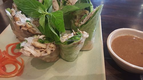 mushroom summer rolls at Ngo Vegetarian in Ho Chi Minh City