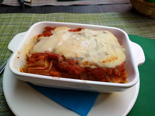 Very nice lasagna at Un'Altra Idea in Bologna