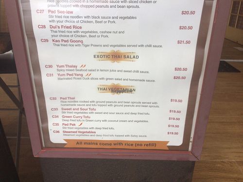 menu menu  at Dui's Restaurant of Fine Thai Cuisine  in Tauranga