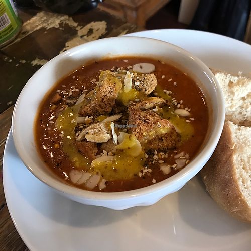 Lentil and apricot soup at Folks and Fables in Nottingham