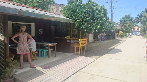 Coast Guard office in the background on the right side of the picture  at Jaried Vege House in Palawan