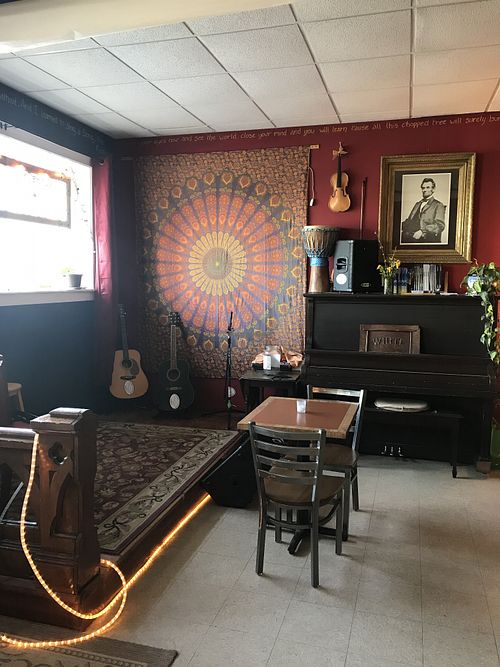 Piano at Lubec Brewing Company Tap Room in Lubec