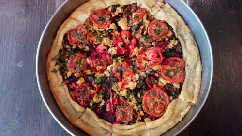 vegan pizza at Melikrini in Athens