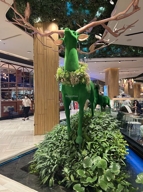 The deer mean you’re headed in the right direction!  at Veganerie - Ratchathewi in Bangkok