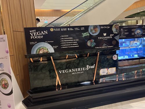 Easy to miss if you’re not looking.  at Veganerie - Ratchathewi in Bangkok