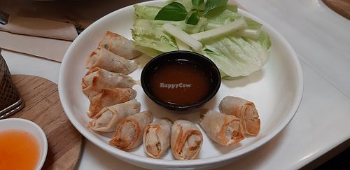 Vegetables Spring Rolls at Veganerie - Ratchathewi in Bangkok