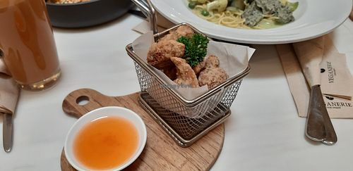Nuggets, a must try. Small portion at Veganerie - Ratchathewi in Bangkok