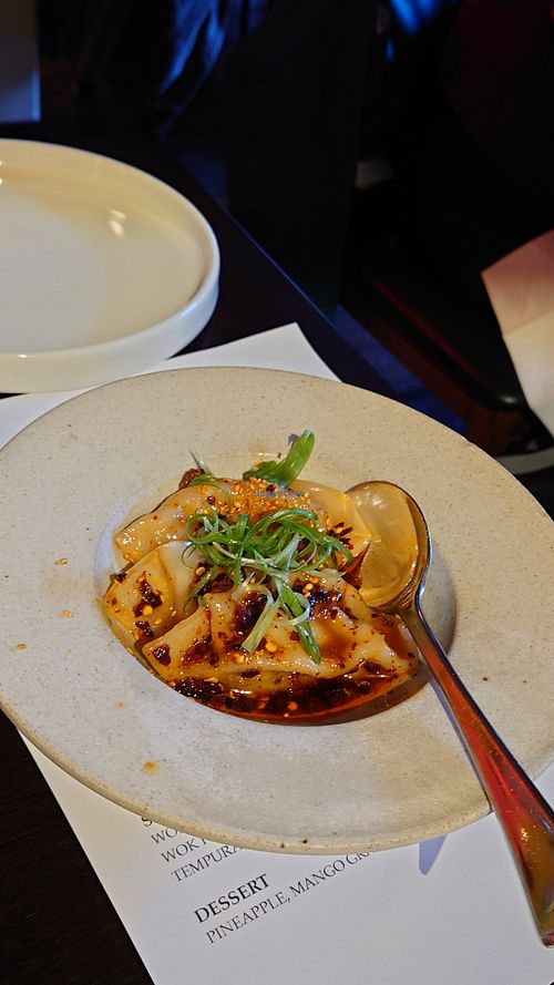 Dumpling with tofu and butter squash at Yugo in Belfast