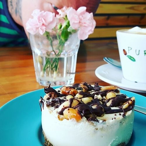 Raw Snickers Cheesecake  (raw vegan) at Max & Bee Juicery in Willemstad