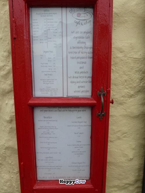 Menu displayed outside Courtyard Cafe at The Courtyard Cafe in Newton Abbot