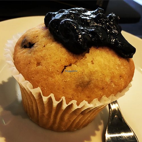 Blueberry muffin  at Ahimsa The Vegan Cafe in North West London