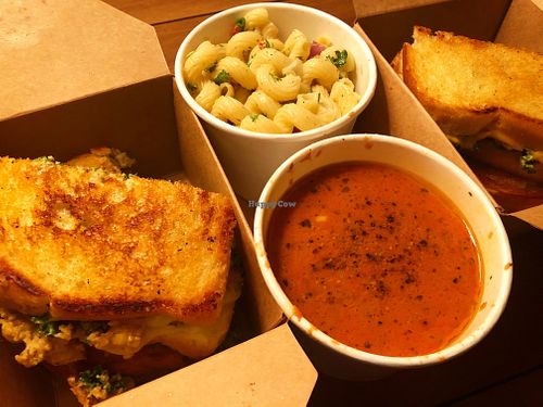 Grilled cheese, soup and pasta salad. at Woodhouse in Columbus