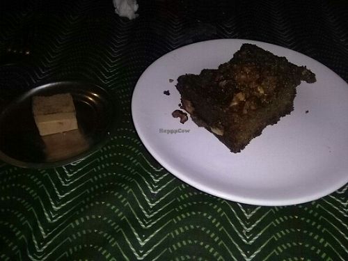 Vegan truffle and carrot cake  at Well Cafe in Auroville