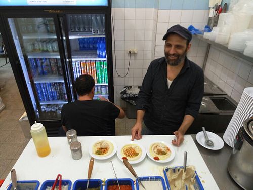 Hummus Bar at Hummus Magen David in Tel Aviv
