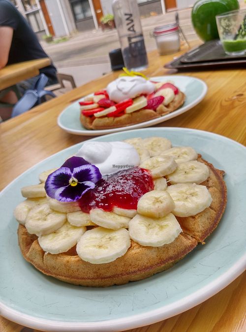 Vegan waffles  at Brunchroom in Amsterdam