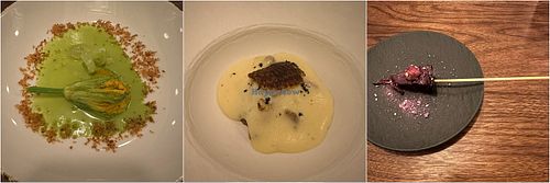 3rd course, 4th course, 2nd amuse-bouche at Avelo in Toronto