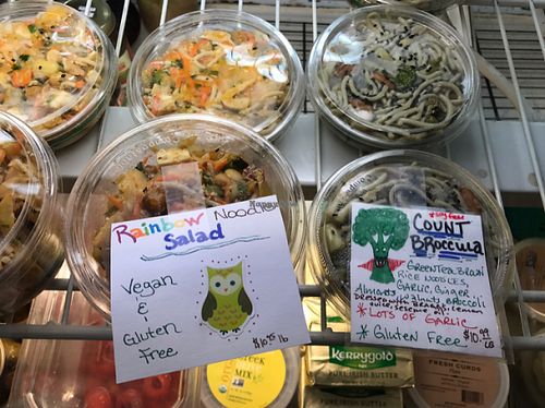 delicious noodles in the deli case at Lucy's Market in Soldotna