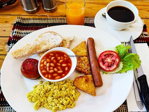 English Brekkie Set at Vegan Heaven in Chiang Mai