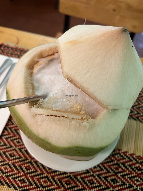 Coconut smoothie   at Vegan Heaven in Chiang Mai