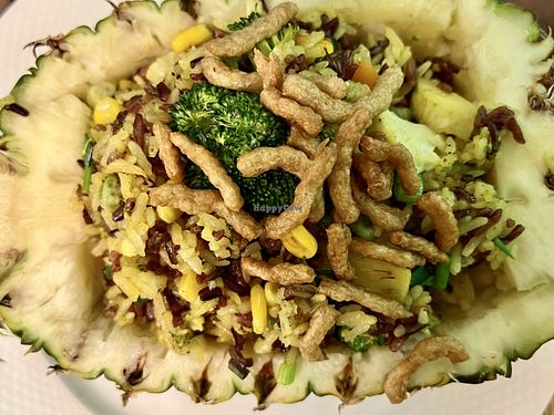 Pineapple fried rice   at Vegan Heaven in Chiang Mai
