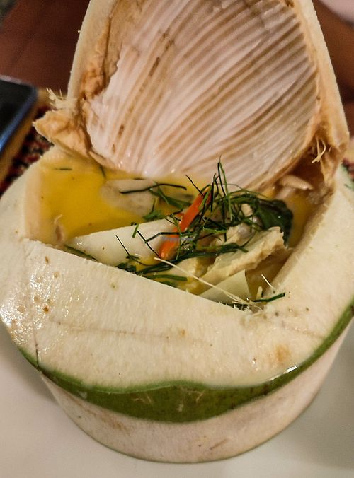 Yellow Coconut Curry Hot Pot at Vegan Heaven in Chiang Mai