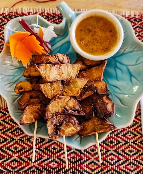 Mushroom Satay at Vegan Heaven in Chiang Mai