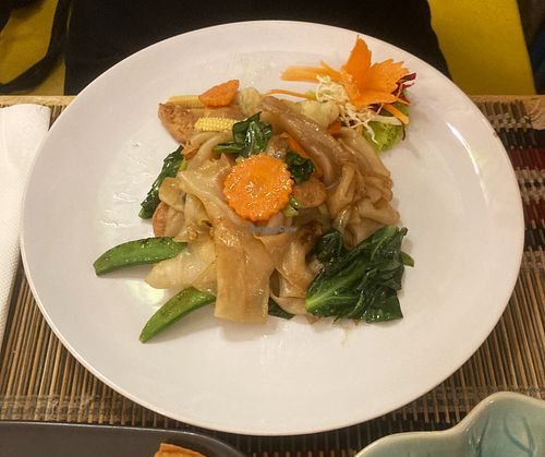 Pad See-Ew Noodles at Vegan Heaven in Chiang Mai