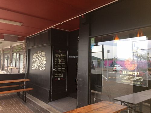 v at Hell Pizza in Taupo