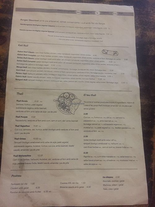 Menu 2 at Teteria India in Barcelona