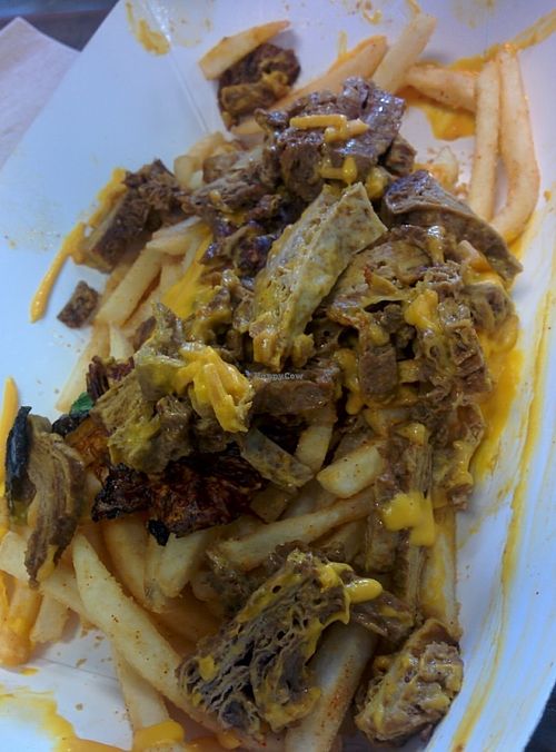 Cheese steak fries at The Veg Hub in Oakland