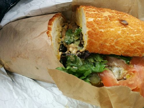 spinach mushroom melt at The Veg Hub in Oakland