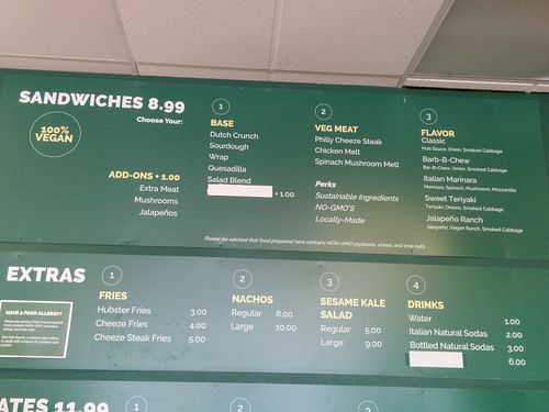 Veg Hub Menu Board at The Veg Hub in Oakland