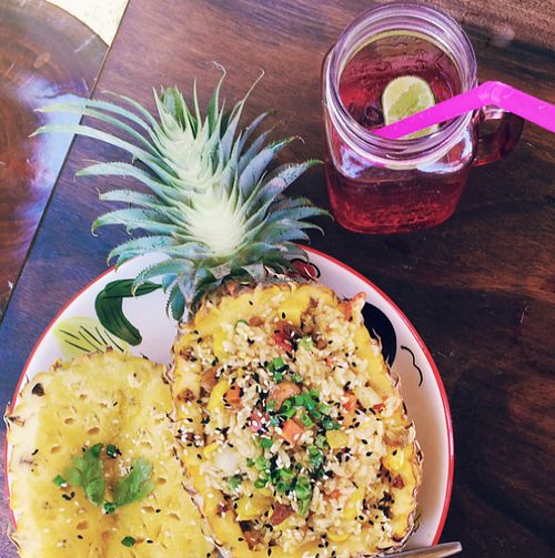 Pineapple fried rice at Happy Veggie in Koh Lanta