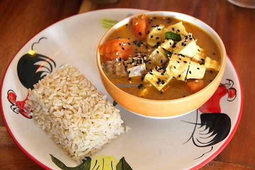 Yellow curry.  at Happy Veggie in Koh Lanta