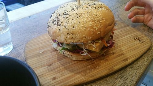 Crispy Tofu burger  at Herbivore Eatery in South Yarra