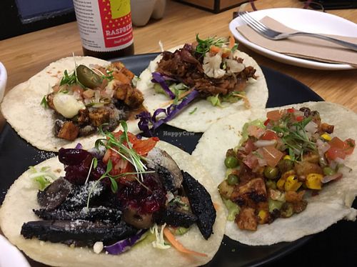 tofu, tempeh, mushroom and eggplant tacos at Boquita  in Wellington