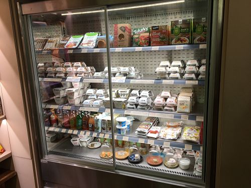Display case with the cheeses! at Jay & Joy in Paris