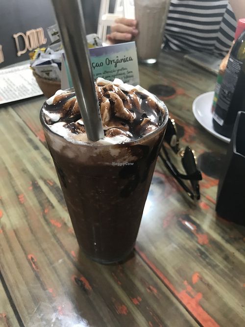 Peanut and chocolate shake at Veganza Emporio in Salvador