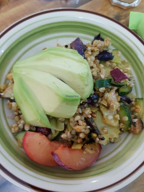 Nico Bowl, with avocado, buckwheat, aubergine, zucchini...  at GreenMood in Victoria