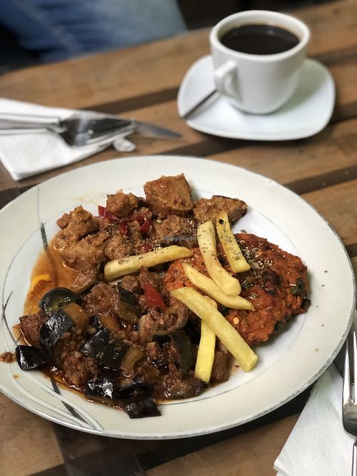 Mix vegan Turkish food plate at Vegan Istanbul in Istanbul