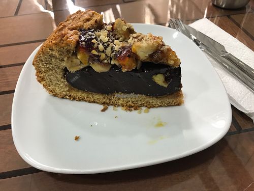 Vegan Cake filled with vegan chocolate  at Vegan Istanbul in Istanbul