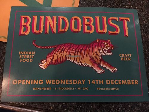 flyer  at Bundobust in Manchester
