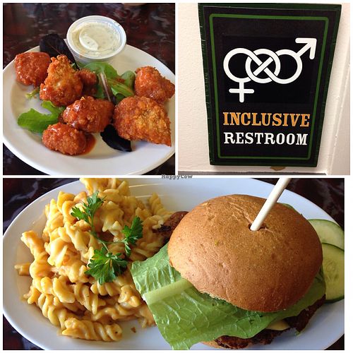 Cauliflower wings, bacon cheeseburgers and an inclusive atmosphere! 10/10 at Sanctuary Vegan Cafe in Knoxville
