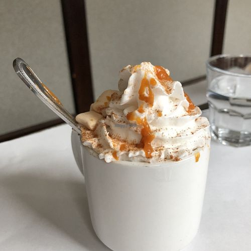 Pumpkin spice latte at Vegano in Montreal