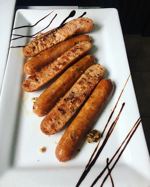 Amazing vegan sausage! Worth ordering the side!  at Vegano in Montreal
