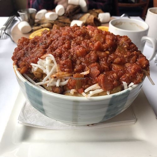 Poutine Bolognese at Vegano in Montreal