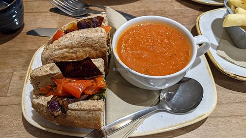 Houmous & roast vegetable roll #Veganuary at The Apple Pie in Ambleside