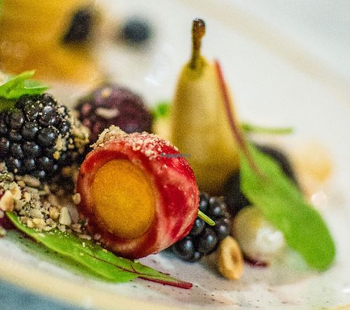 caramelized pear and beetroot at Alive in Vilnius